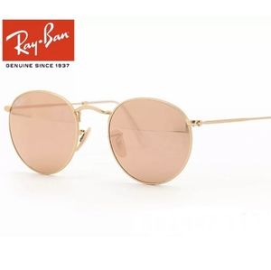 RayBan Round Metal Pink Mirror Lenses RB3447 Men - Women